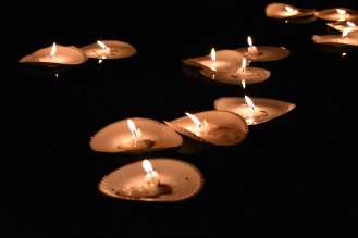 Candles floating away